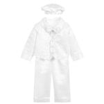 Boys 5 Piece White Christening Set