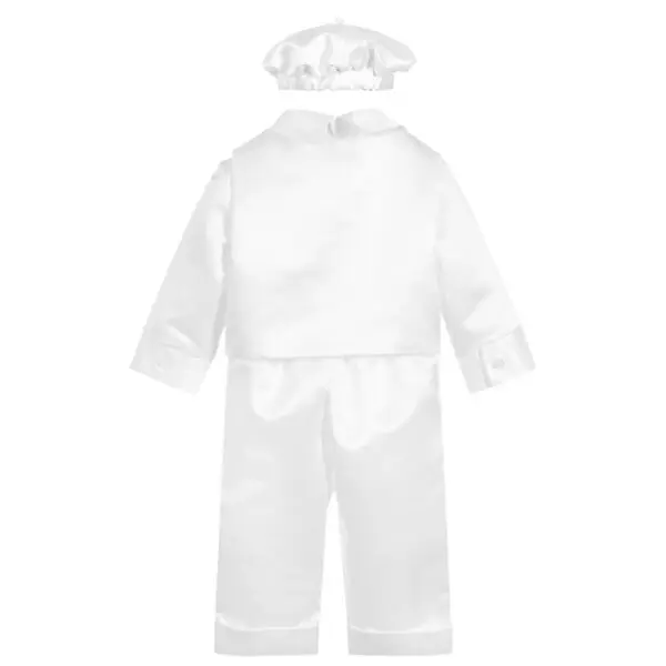 Boys 5 Piece White Christening Set