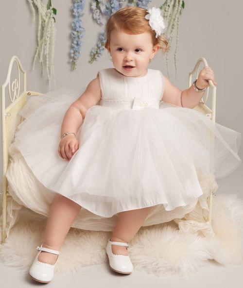 Girls Ivory Christening Flower Girl Dress