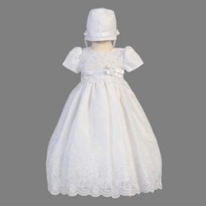 White Embroidered Organza Dress - Candice