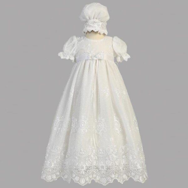 Long White Christening Gown - Madison