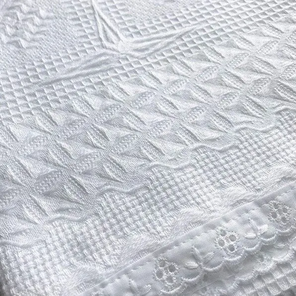 White Cotton Christening Shawl