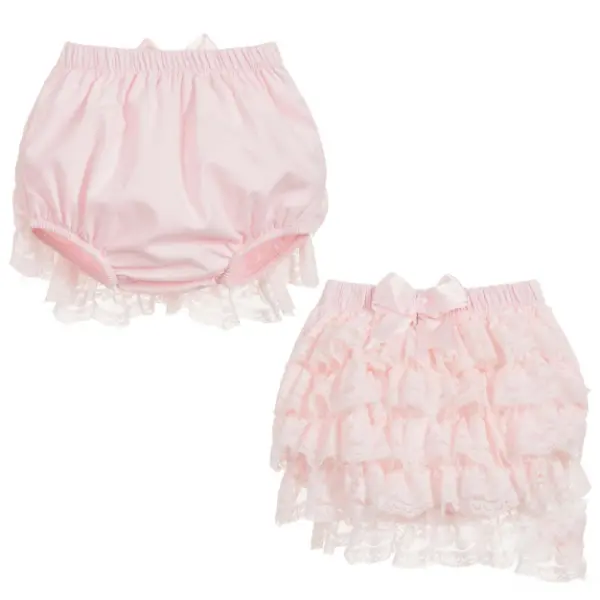 Pink Frilly Cotton Knickers, Girls Frilly Pants