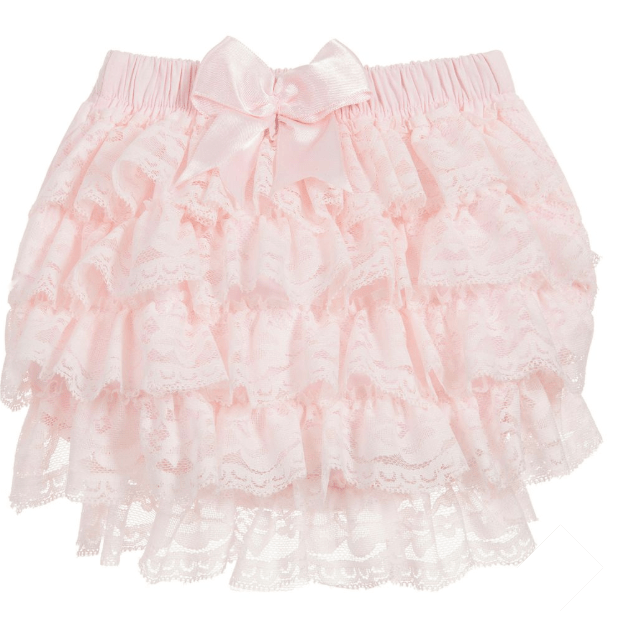 Caramelo Kids - Girls Pink Cotton Lace Frilly Pants