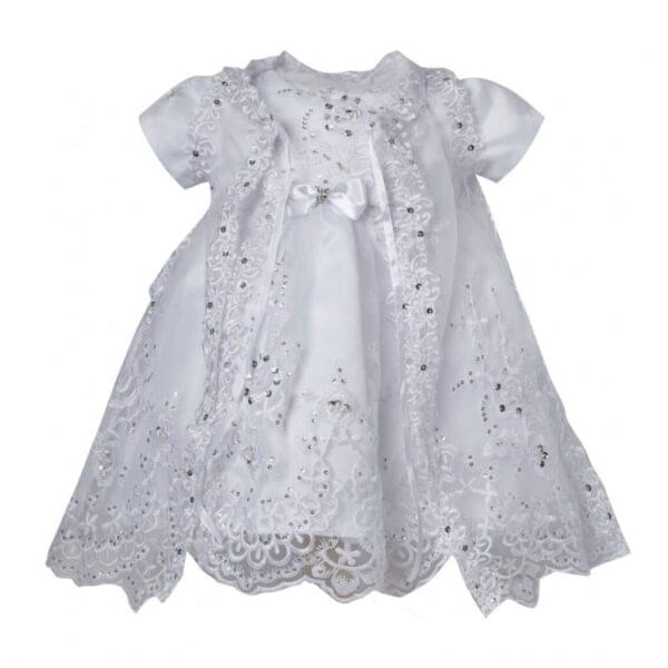 White Christening Dress & Bonnet Set