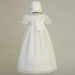 Embroidered Tulle Christening Gown - Camilla