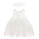 Girls Ivory & Pink Occassion Dress Set – Back
