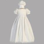 White Cotton Embroidered Christening Gown