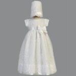 White Christening Embroidered Organza Gown - Kendall