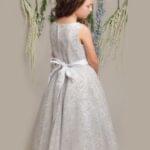 Girls Silver White Occasional Dress