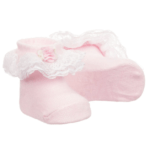 Girls Pink Lace Cotton Socks_1