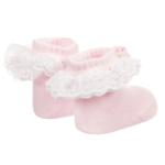 Girls Pink Lace Cotton Socks_2