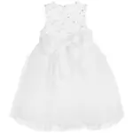 White Tulle Occasional Dress with Bow – Back