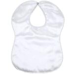 baby white plain satin popper bib