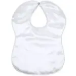 baby white plain satin popper bib