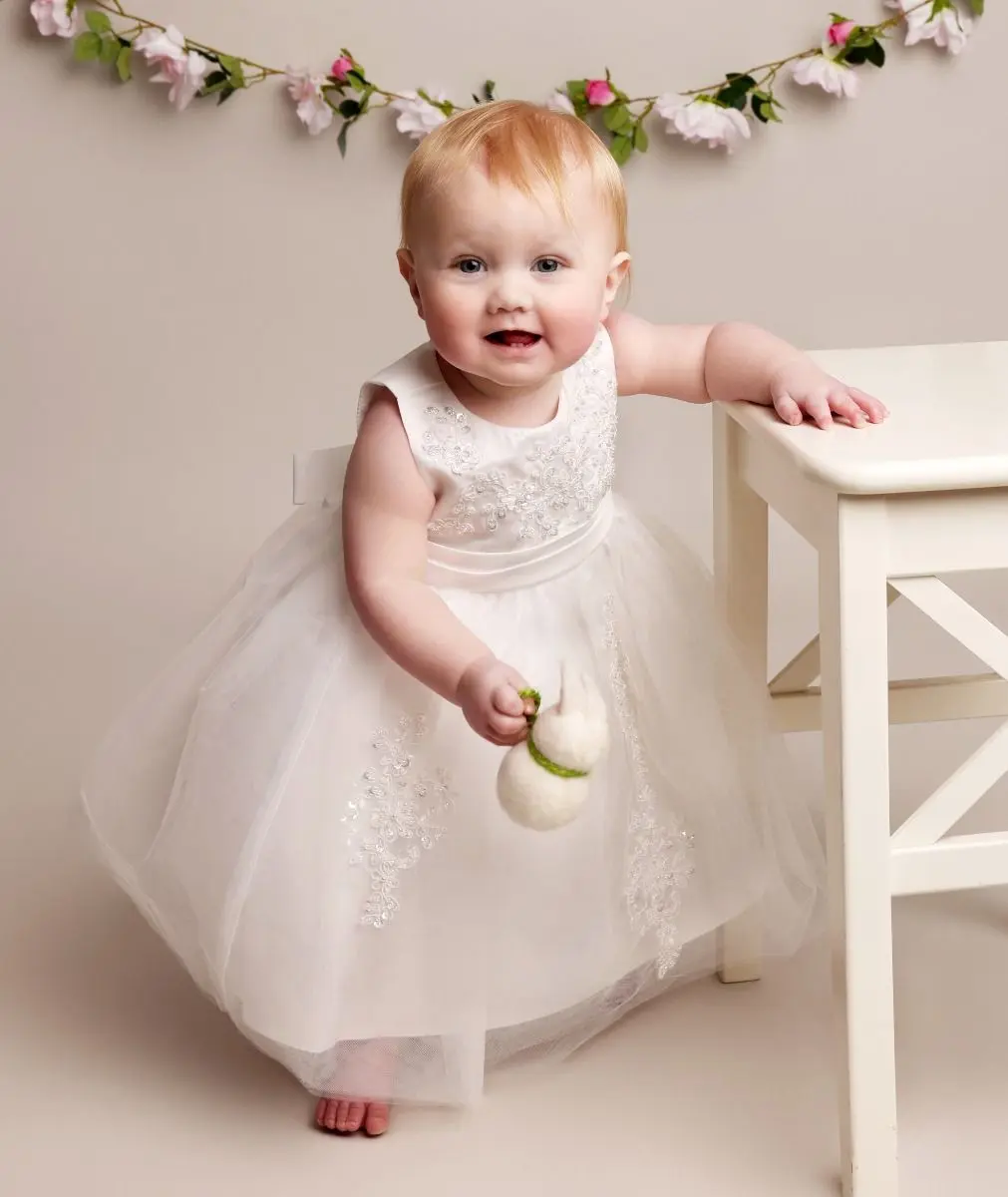 Girls Embellished Christening Dress