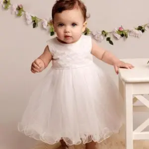 Ivory Tulle & Pearl Occasional Dress