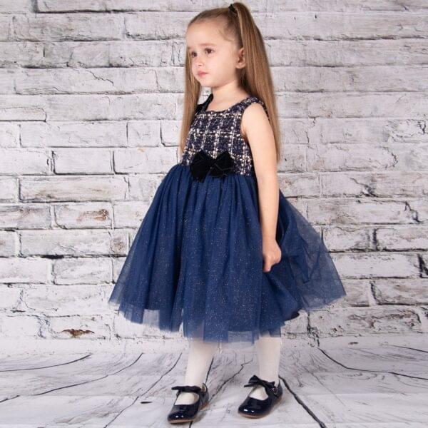 girls navy tulle dress