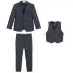 Blue Tweed Check 3 Piece Suit – Front