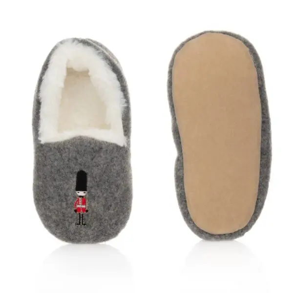 Boys Grey Soldier Slippers