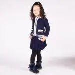 Navy Blue Knitted Skirt Set – Model