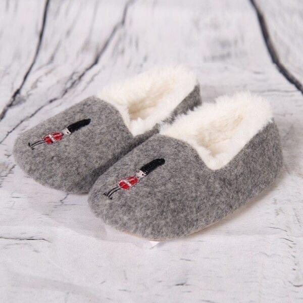 Boys Grey Soldier Slippers