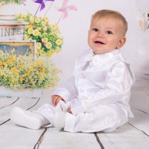 Boys 5 Piece White Christening Set