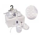 White Satin Scroll Christening Shoes