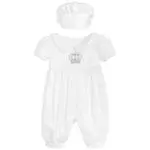 White Satin Babysuit Set