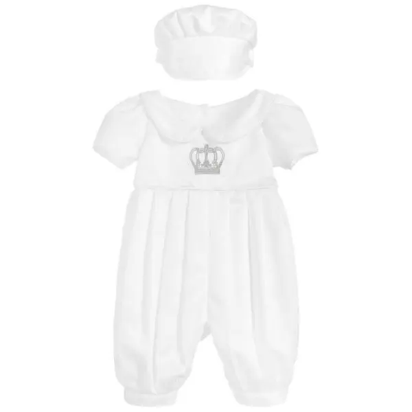 White Satin Babysuit Set