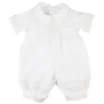 White Satin Christening Romper