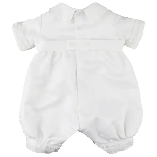 White Satin Christening Romper