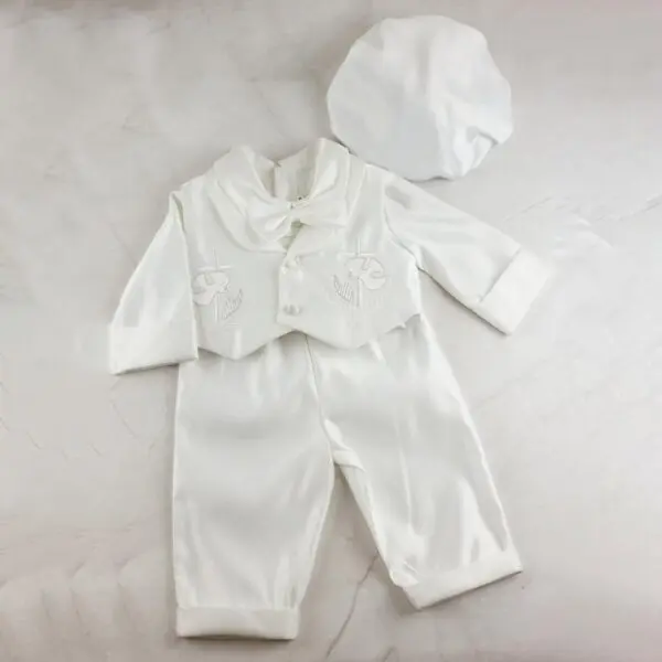 Embroidered Waistcoat Christening Suit