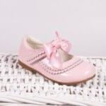 Girls Pink Leather Shoes