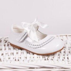 Girls White Leather Shoes