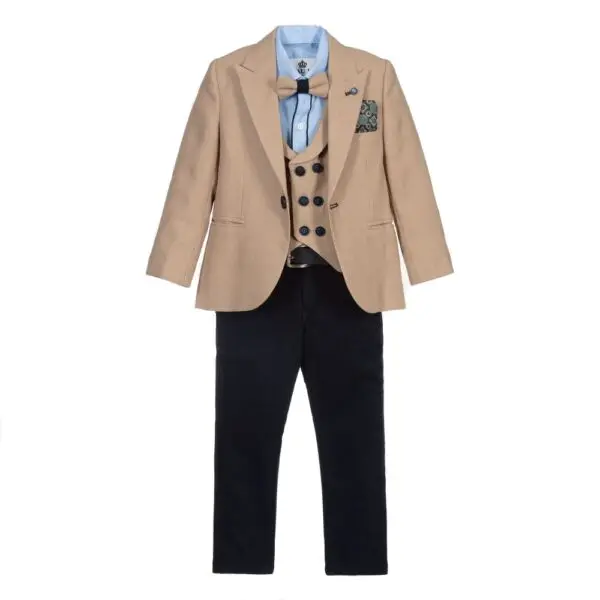 Camel Beige & Navy Suit Set