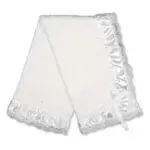 White Satin Edge Christening Shawl