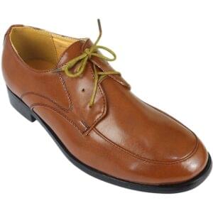 Brown Patent Lace-Up Formal Shoes