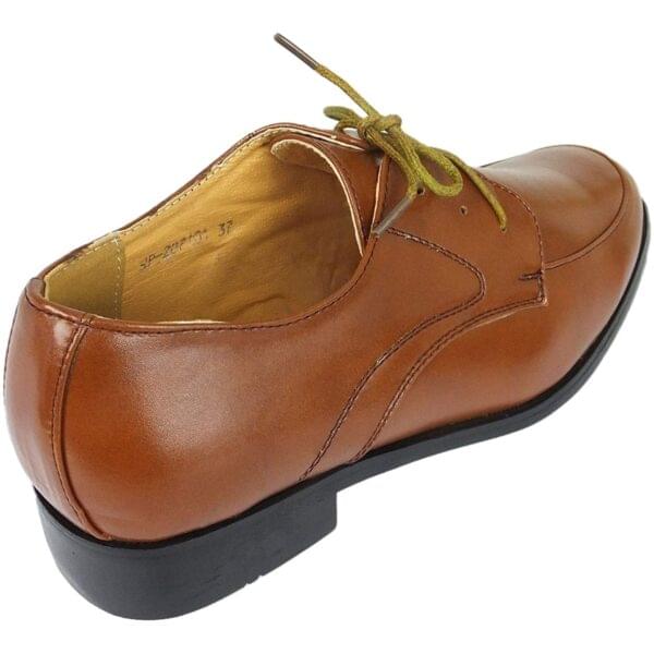 Brown Patent Lace-Up Formal Shoes