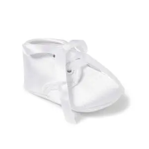 Baby Boys White Satin Shoes