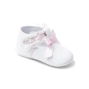 White & Pink Girls Occasional Shoes