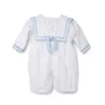 Baby Boy White & Blue Romper