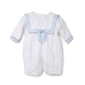 Baby Boy White & Blue Romper