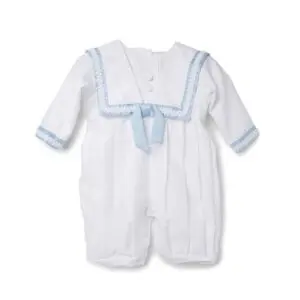 Baby Boy White & Blue Romper