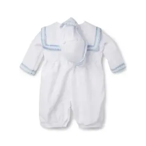 Baby Boy White & Blue Romper