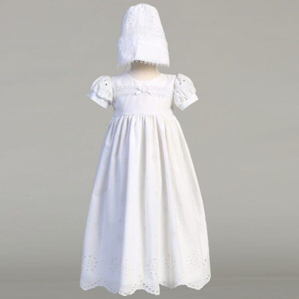 Embroidered Cotton Eyelet Gown