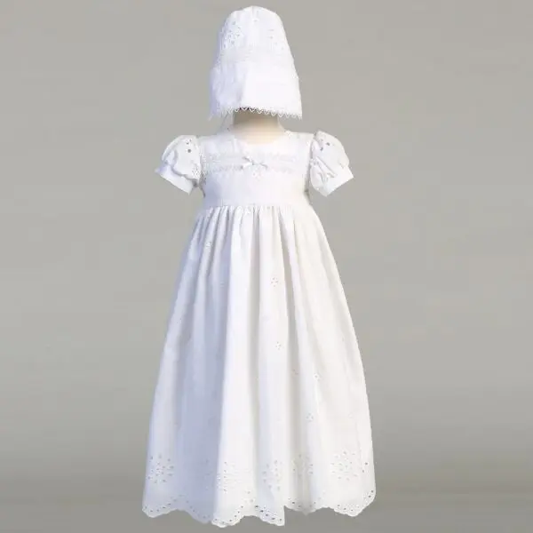 Embroidered Cotton Eyelet Gown