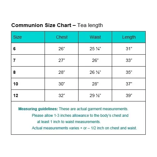 Lito Size Chart