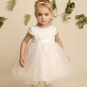 Floral Lace Christening Dress