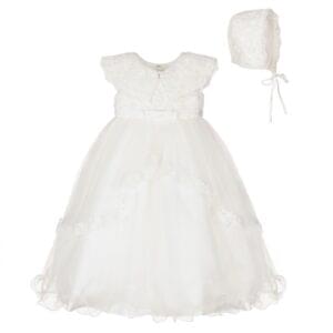 Baby Girls Ivory Gown & Bonnet